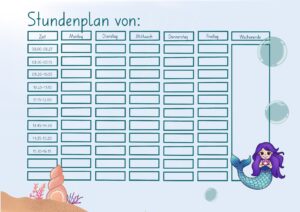 SALE: Acryl-Stundenplan Meerjungfrau